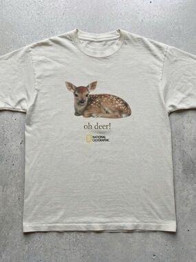 National Geographic Cream Tee with Fawn Graphic